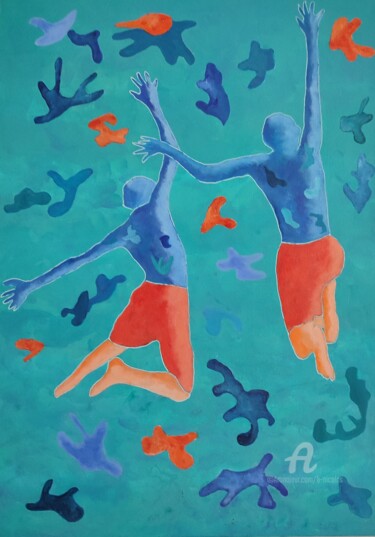 Painting titled "Explosion de joie" by B.Nicolas, Original Artwork, Acrylic