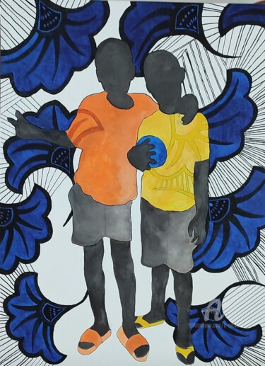 Painting titled "Complicité" by B.Nicolas, Original Artwork, Acrylic