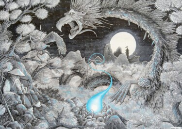 "Maître chinois" başlıklı Tablo B Noel tarafından, Orijinal sanat, Akrilik