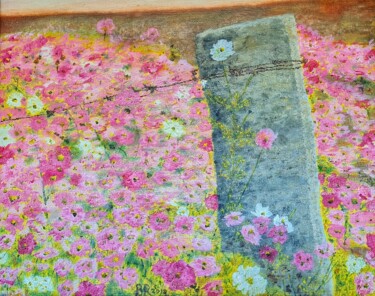 Peinture intitulée "Flower Power 1" par B R, Œuvre d'art originale, Huile