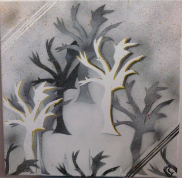 Peinture intitulée "arbres" par Miss Br, Œuvre d'art originale, Acrylique