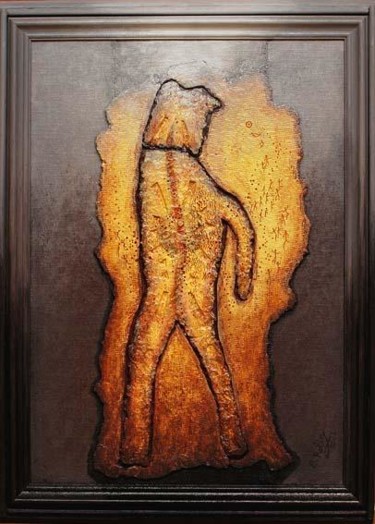 Peinture intitulée "Empreinte de l'homme" par B. Rolin, Œuvre d'art originale