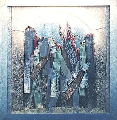 Peinture intitulée "Mélancolie en bleu" par B. Rolin, Œuvre d'art originale