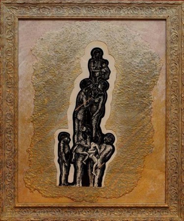 Peinture intitulée "La mère et l'enfant" par B. Rolin, Œuvre d'art originale