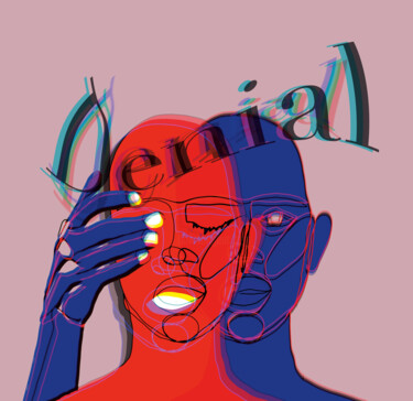 Digitale Kunst getiteld "Denial 1" door B4gg, Origineel Kunstwerk, Digitaal Schilderwerk