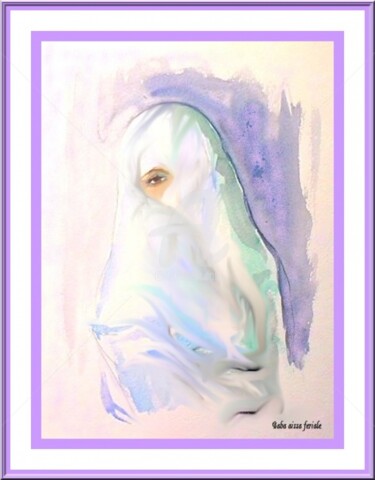 Peinture intitulée "Femme voilee de Bou…" par Ferial Baba Aissa, Œuvre d'art originale