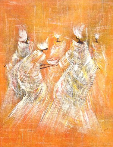 Peinture intitulée "Téranga sénégalaise" par Babacar Niang, Œuvre d'art originale