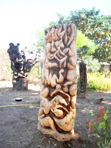 Sculpture intitulée "019.jpg" par Baba Toure, Œuvre d'art originale, Bois