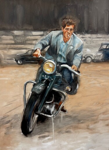 Oli Portrait of Jean-Paul Belmondo Pittura intitolato "Oli Portrait of Jea…" da Babakitis Peter, Opera d'arte originale, Olio