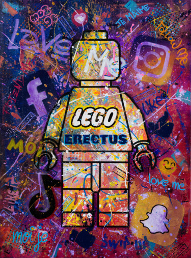 "LEGO Erectus" başlıklı Tablo Babart tarafından, Orijinal sanat, Akrilik