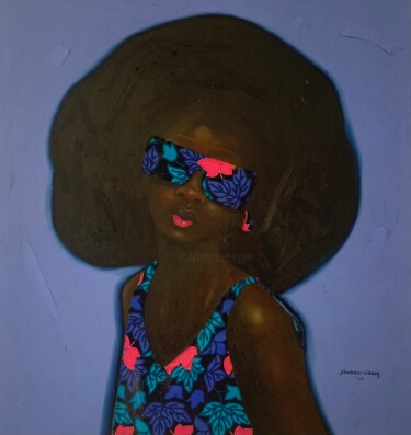 Painting titled "Gazing through Anka…" by Babatunde Bakare, Original Artwork, Oil