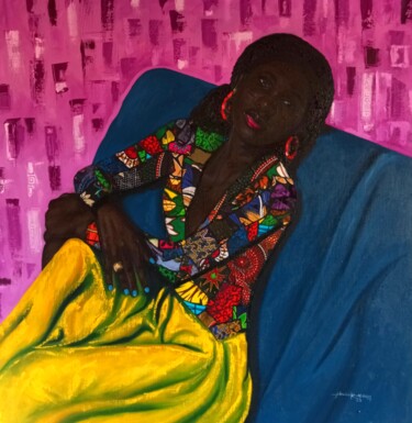 Peinture intitulée "WETIN MAN GO DO 2" par Babatunde Bakare, Œuvre d'art originale, Huile
