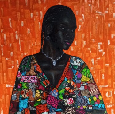Malerei mit dem Titel "Dudu Osun" von Babatunde Bakare, Original-Kunstwerk, Öl