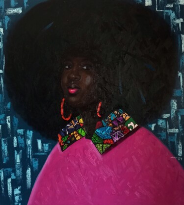 Peinture intitulée "Afrocentric radiance" par Babatunde Bakare, Œuvre d'art originale, Huile