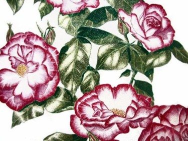 Digital Arts titled "White Roses No2" by Bajidoo, Original Artwork
