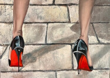 Painting titled "Stiletto" by Babeth Puech, Original Artwork, Acrylic Mounted on Wood Stretcher frame