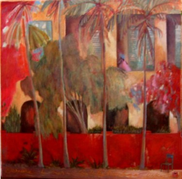 Peinture intitulée "derrière le mur/hui…" par Babeth Pochan, Œuvre d'art originale