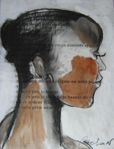 Peinture intitulée "profil" par Babeth Pochan, Œuvre d'art originale