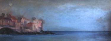Painting titled "L île" by Babeth Pochan, Original Artwork