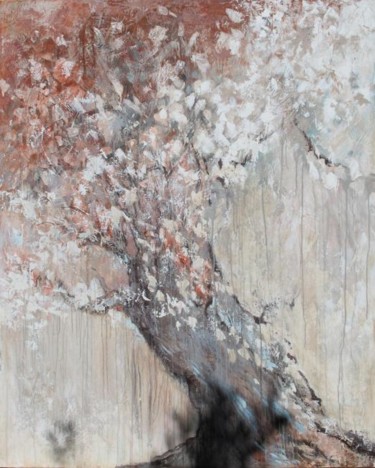 Painting titled "l'arbre heureux" by Babeth Pochan, Original Artwork