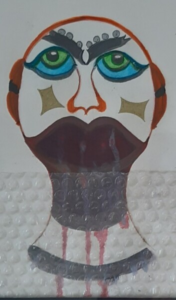 Рисунок под названием "My big bloody Lips" - Babette Van Emmerik, Подлинное произведение искусства, Маркер