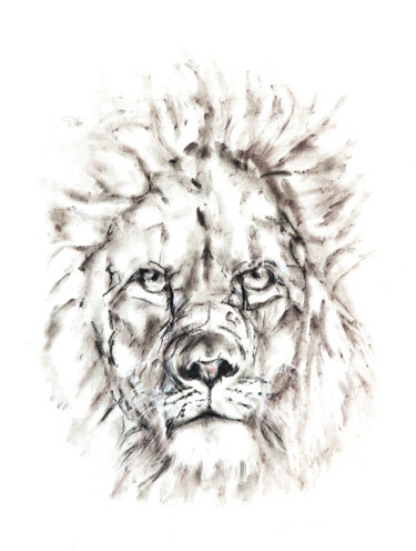 Rysunek zatytułowany „lion” autorstwa Babett Landsberger, Oryginalna praca, Pastel