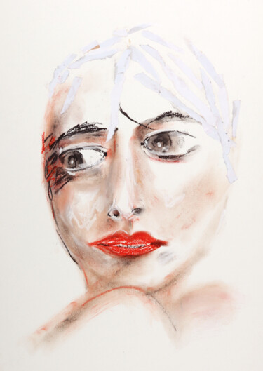 Dessin intitulée "she" par Babett Landsberger, Œuvre d'art originale, Pastel