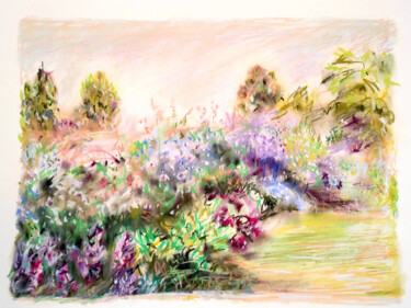 Drawing titled "garden" by Babett Landsberger, Original Artwork, Pastel