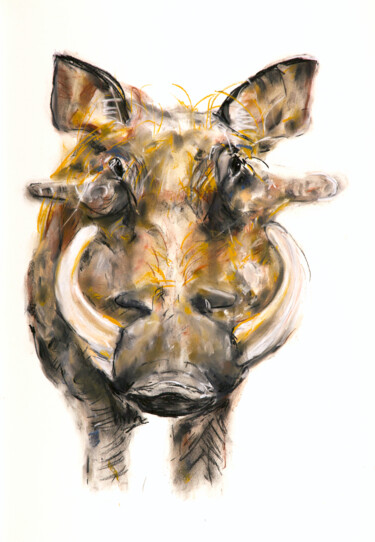 Σχέδιο με τίτλο "warthog" από Babett Landsberger, Αυθεντικά έργα τέχνης, Παστέλ