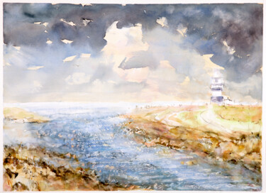 Malerei mit dem Titel "summer breeze" von Babett Landsberger, Original-Kunstwerk, Aquarell