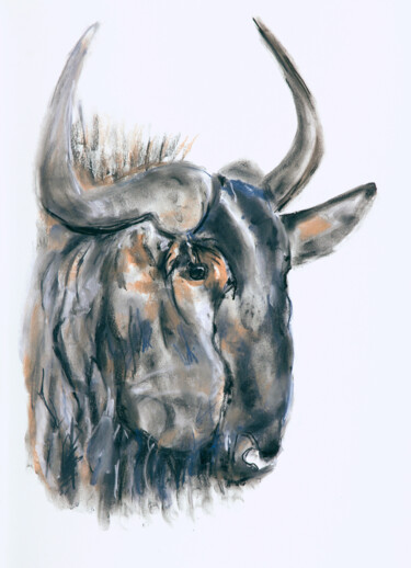 "wildebeest" başlıklı Resim Babett Landsberger tarafından, Orijinal sanat, Pastel