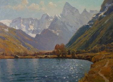 A Sunny day in the gorge Kluhor Peinture intitulée "A Sunny day in the…" par Alexander Babich, Œuvre d'art originale, Huile