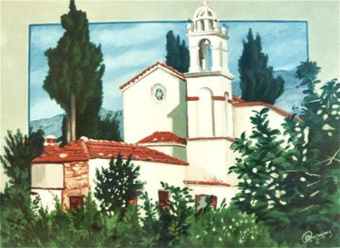 Painting titled "Agia Trias" by Koiliar Is, Original Artwork, Oil