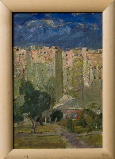 Painting titled "view from the window" by Stanislav Babiuk, Original Artwork, Oil