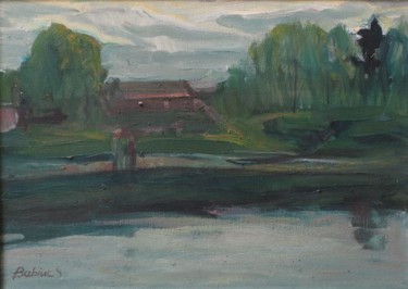 Painting titled "After a rain" by Stanislav Babiuk, Original Artwork, Oil