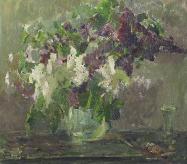 Painting titled "lilac" by Stanislav Babiuk, Original Artwork, Oil