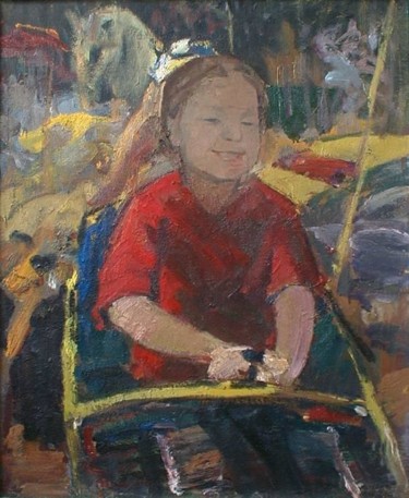 Painting titled "Childhood" by Stanislav Babiuk, Original Artwork, Oil