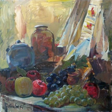 Painting titled "Still-life with gra…" by Stanislav Babiuk, Original Artwork