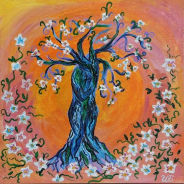 Картина под названием "Дерево любви" - Irina Babiy, Подлинное произведение искусства, Масло