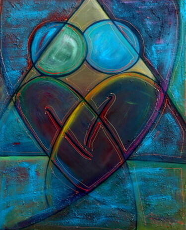 Peinture intitulée "Amour Universel" par Baboo Meliboo, Œuvre d'art originale, Acrylique Monté sur artwork_cat.