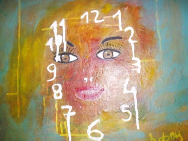 Painting titled "pendule" by Baboune, Original Artwork