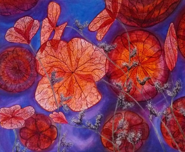 Картина под названием "Flower Ghost" - Barbara Bonnet (babslight), Подлинное произведение искусства, Акрил Установлен на Дер…