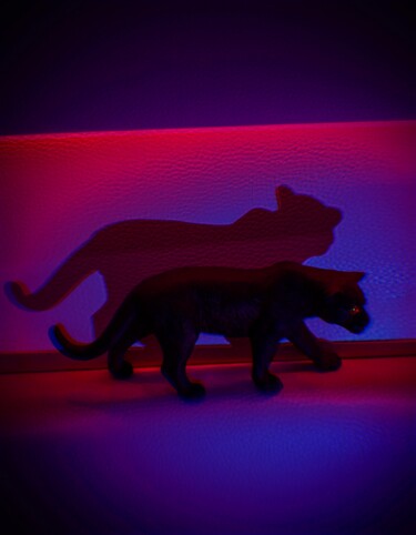 Digitale Kunst mit dem Titel "Neon Jaguar" von Babyinforest, Original-Kunstwerk, Digitale Fotografie