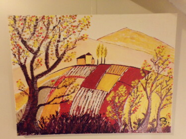 Painting titled "Automne" by Babylone B, Original Artwork, Acrylic Mounted on artwork_cat.