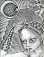 Drawing titled "Gothic Elf" by Renee Ware, Original Artwork