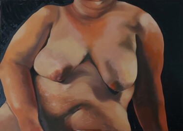 Painting titled "See through" by Bacchante, Original Artwork, Oil Mounted on Wood Stretcher frame