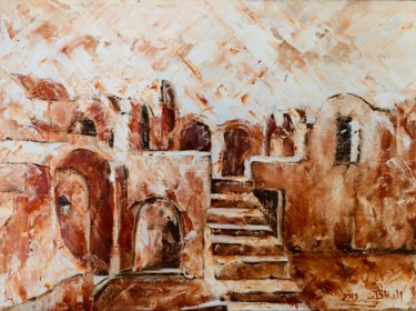 Pintura intitulada "Troglodyte" por Bacher Sfaxi, Obras de arte originais, Óleo