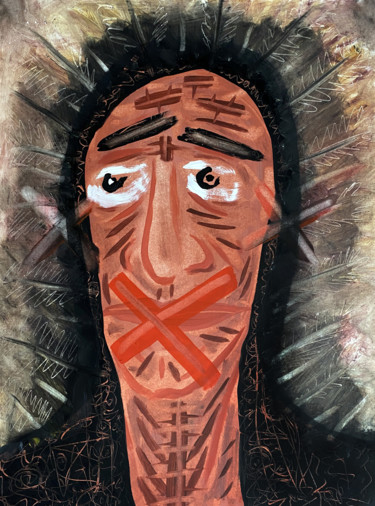 Картина под названием "Chief Bromden" - Bachi Jincharadze, Подлинное произведение искусства, Масло