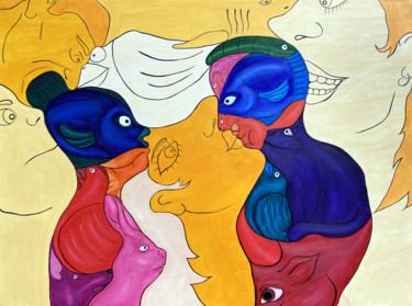 Peinture intitulée "Sex" par Bachi Jincharadze, Œuvre d'art originale, Huile
