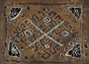 Painting titled "Carpet N 2" by Bachi Jincharadze, Original Artwork, Oil